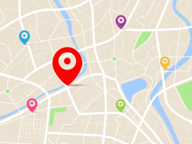 Mappa rappresentativa di una citta usata per dare l'idea di come portare un ristorante su google maps.