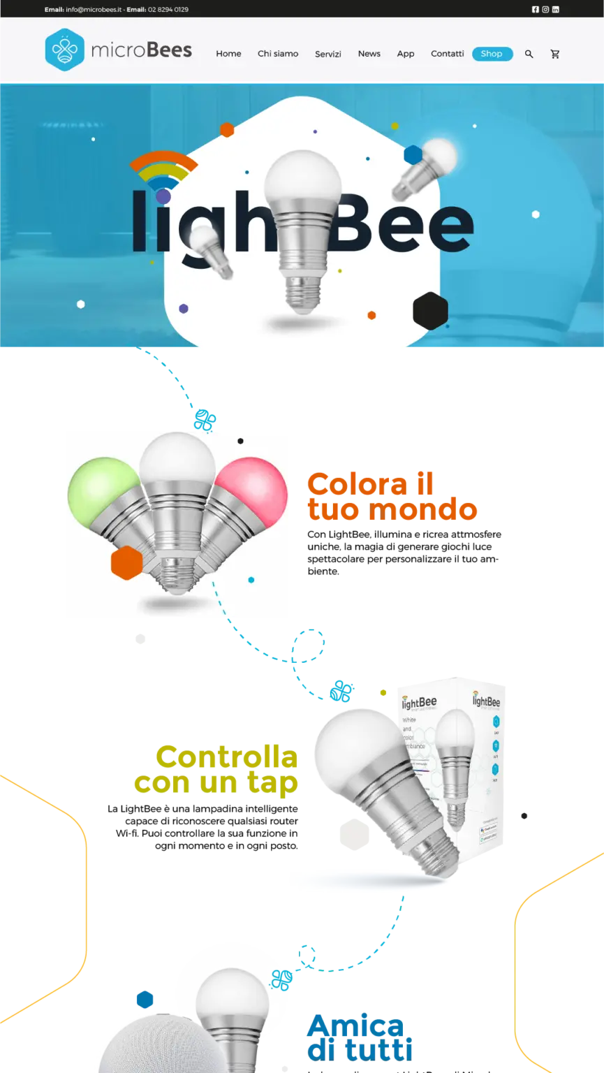 Microbees - Progetto sito web realizzato da Timeer Srl