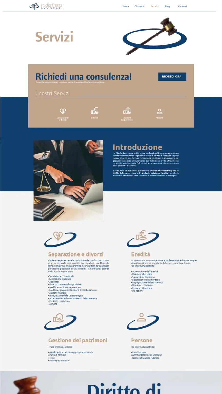 Studio Frezza - Progetto sito web realizzato da Timeer Srl