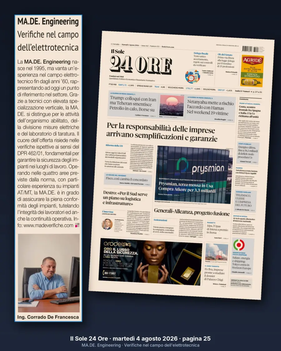 Articolo su Il Sole 24 Ore e online — shooting