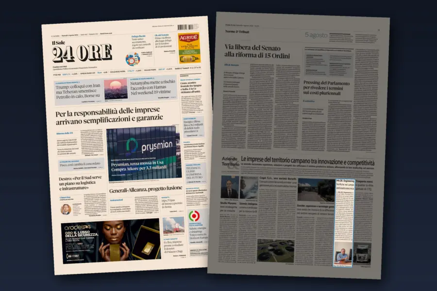 Articolo su Il Sole 24 Ore e online — shooting