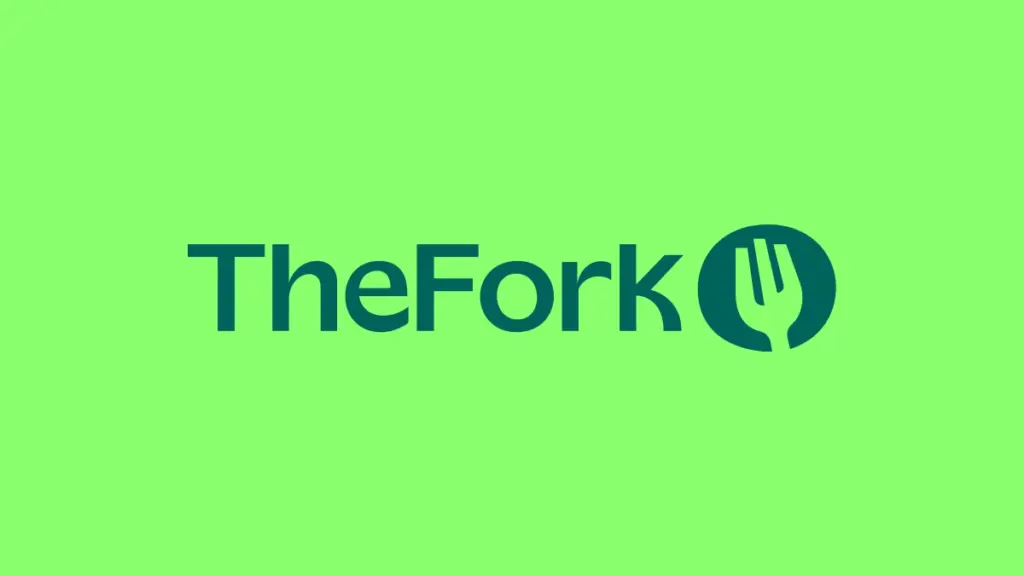 Nuovo logo TheFork 2023 con le tre punte, simbolo del rebranding aziendale della piattaforma